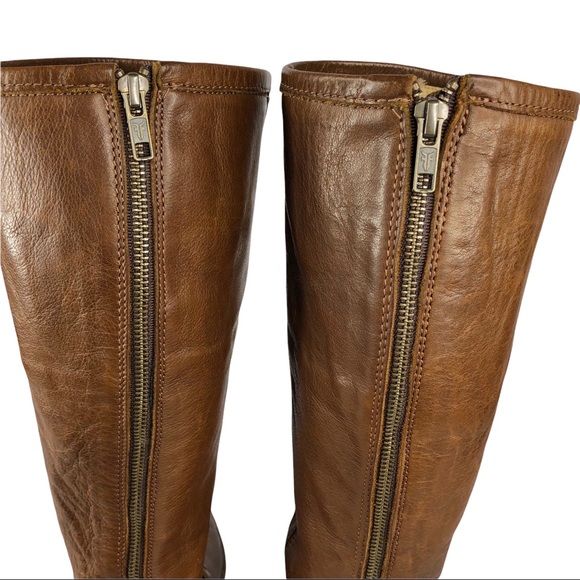 FRYE Phillip Studded Harness Tall Boot Soft Brown, Size 8 - Picture 14 of 16